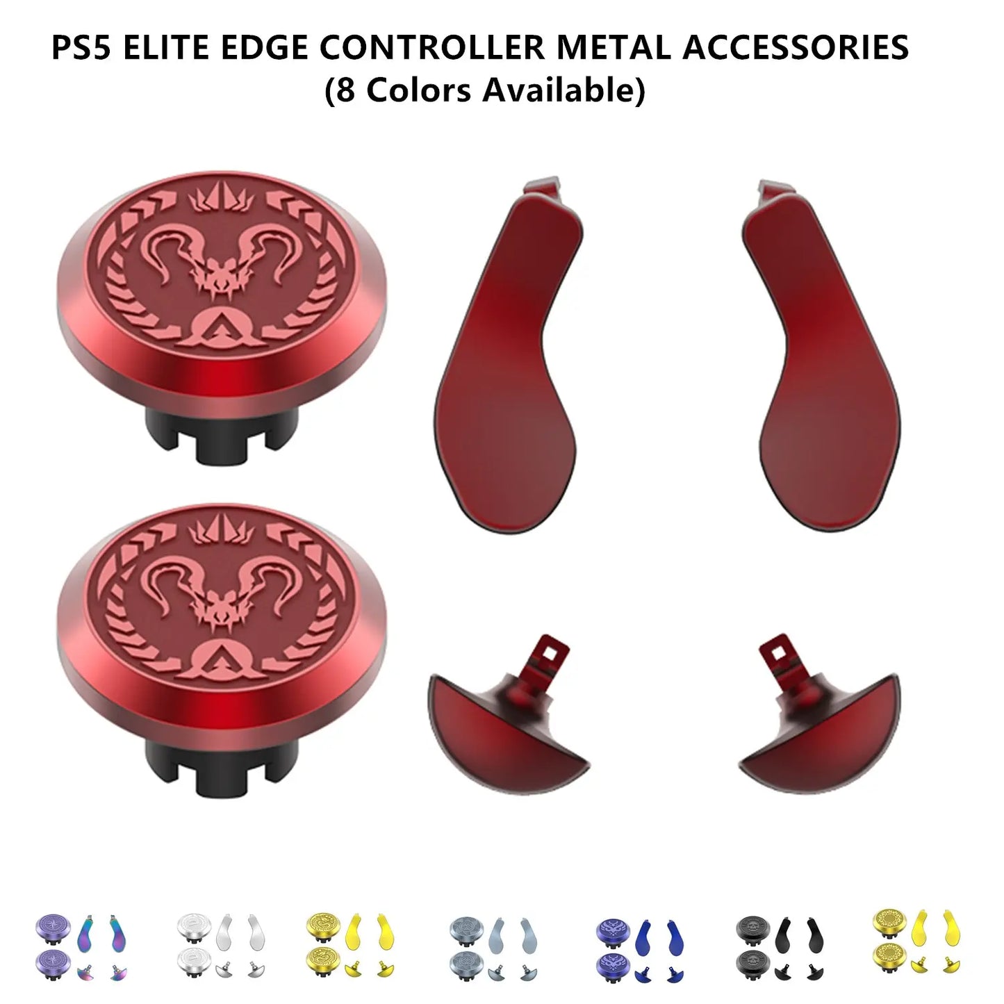 PS5 Edge Elite Wireless Game Controller with Metal Pattern Joystick and Premium Thumbstick Grips, Including Hardware Sliders and Accessories