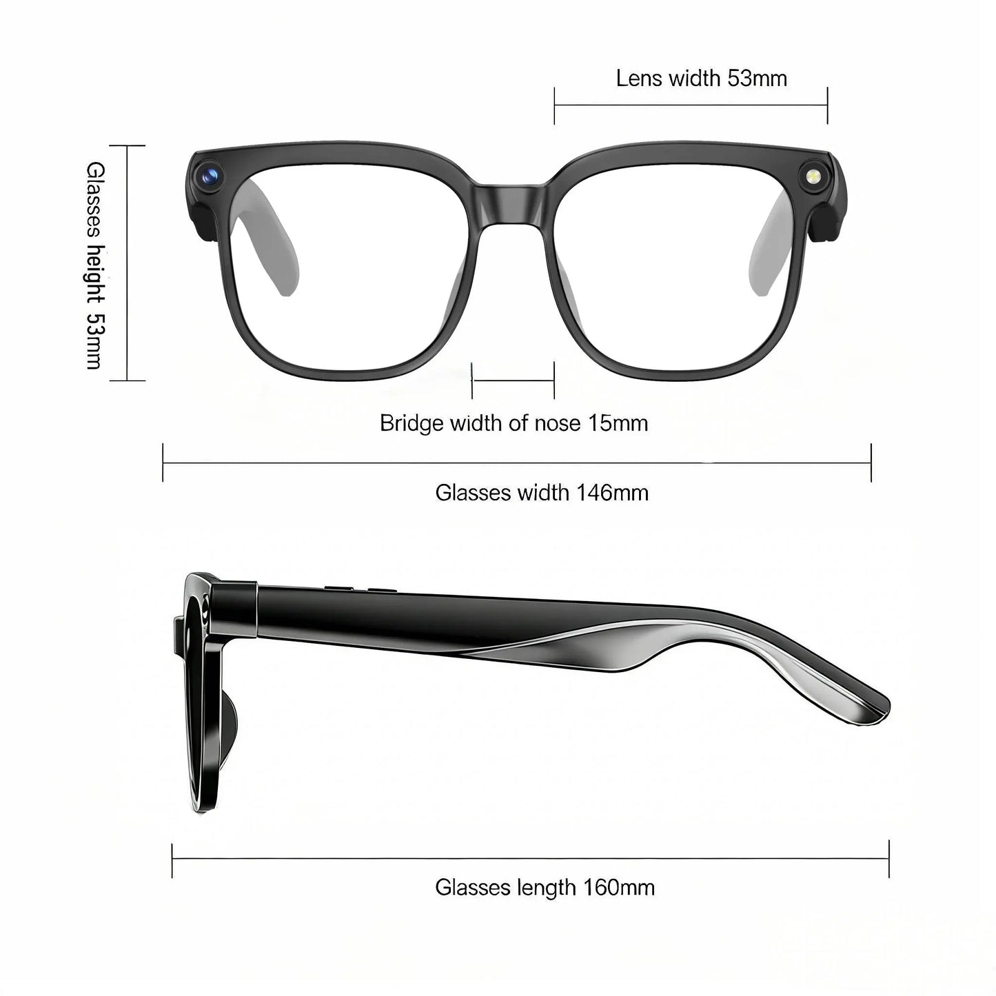 Smart AI Camera Glasses with 8MP Photochromic Lenses, Touch Button Adjustment for Hands-Free Photography, Real-Time Translation in 160+ Languages, Bluetooth Connectivity, and UV Protection for Outdoor Adventures