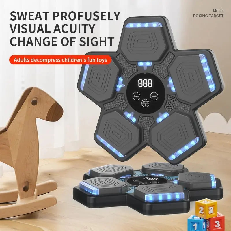 LED-Illuminated Electronic Punching Game for Kids - Wall-Mounted Boxing Target with Adjustable Speed and Volume, Ideal Fitness Toy for Home Sports and Holiday Gifts