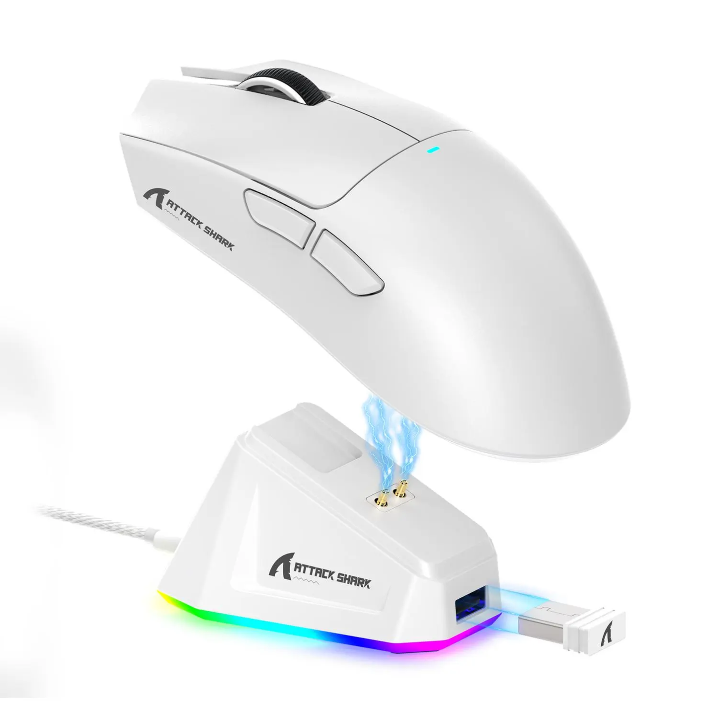 Attack Shark X11 Wireless Gaming Mouse with Rechargeable RGB Lighting and Charging Base, Optical Sensor for Gaming and Office Use