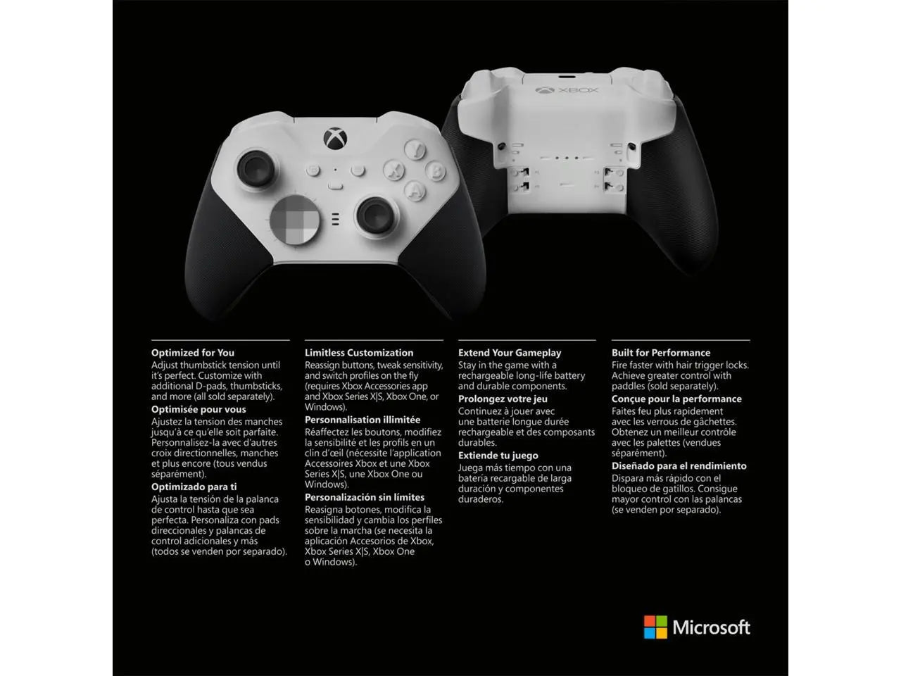 Microsoft Xbox Elite Series 2 Wireless Controller - White - Accessories for Game Console - Price Reduced