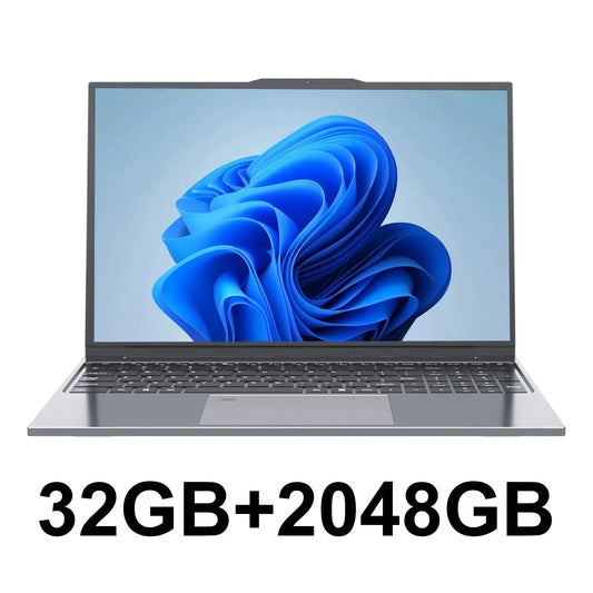 15.6" Portable Laptop with Intel Core i7-6500U, 32GB RAM, 2048GB SSD, 5000mAh Battery, Windows 11 Pro, and 3-Year Warranty