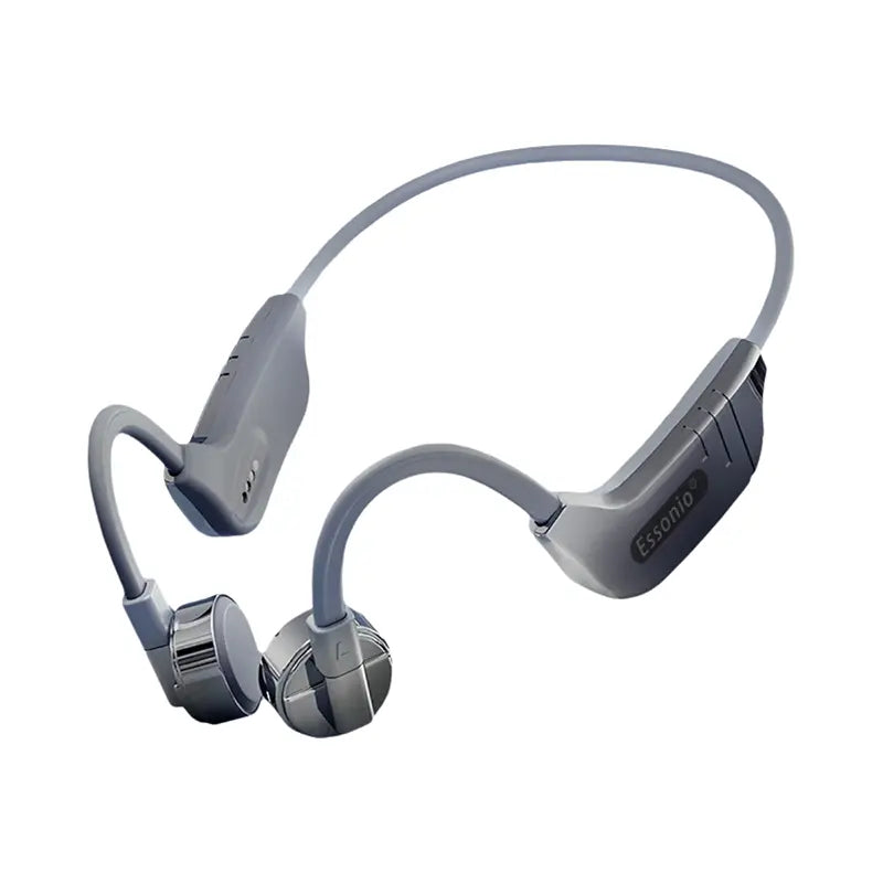 ESSONIO-K9 3-in-1 Waterproof Bluetooth Headset with Bone Conduction Technology, 32GB Memory, and Ultra-Long Battery Life for Swimming and Sports - Titanium Silver Gray