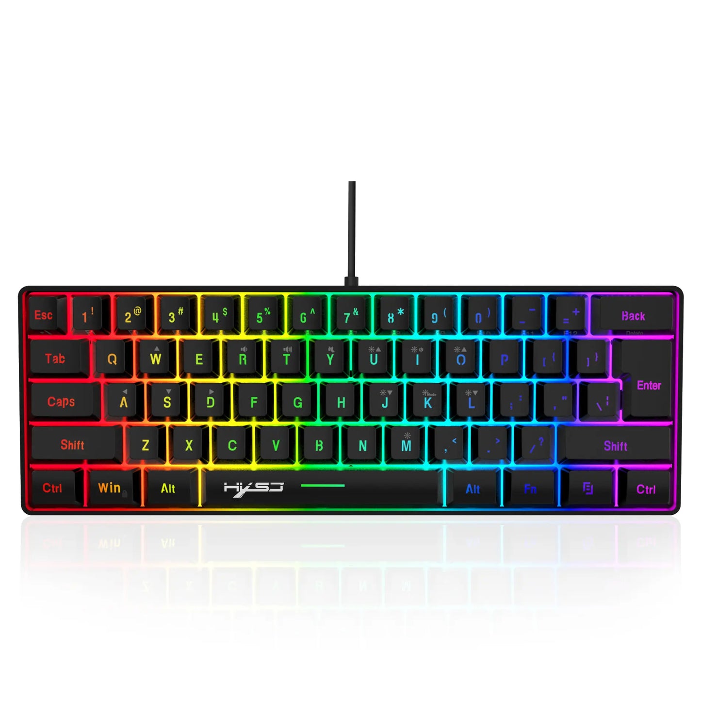 Gaming Keyboard & Mouse Combo - 61 Keys, Compact RGB Wired Keyboard Mouse, Ergonomic Design RGB Backlight Keyboard for PS4, Xbox, PC, Laptop, Mac, Mini, Keyboard, Gaming Setup Accessories