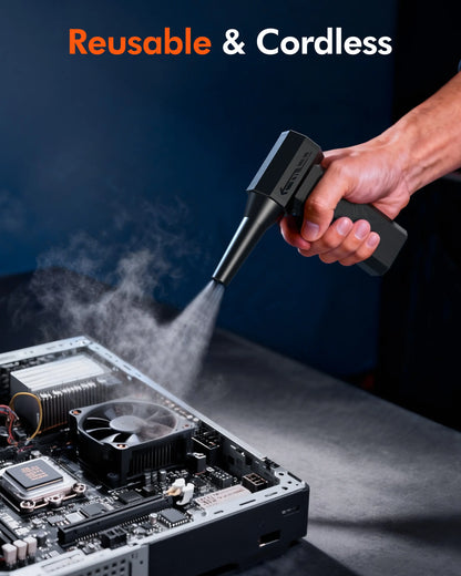 Nekmit High-Performance Compressed Air Duster - 150,000 RPM Electric Mini Blower with 4 Adjustable Speed Settings and Fast Charging, Ideal for Computers, Keyboards, Home, Outdoor, and Automotive Cleaning