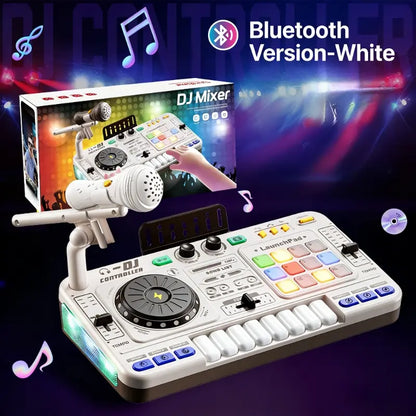 Multifunctional Digital DJ Controller with Microphone and Piano Keys - Educational Music Toy for Kids, Ideal for Home Entertainment