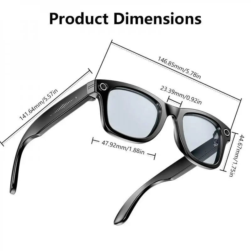 AI-Enhanced Smart Glasses with 8MP Camera and 1080P Video, Open-Ear Audio, Photo Recognition, Lightweight Design, and Photochromic Lenses for Men and Women