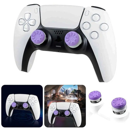 Precision Aim Boost Thumbstick Accessory Kit for PlayStation 5 and PlayStation 4 Controllers | Purple-Black Silicone Rubber Precision Rings (6 Pieces)