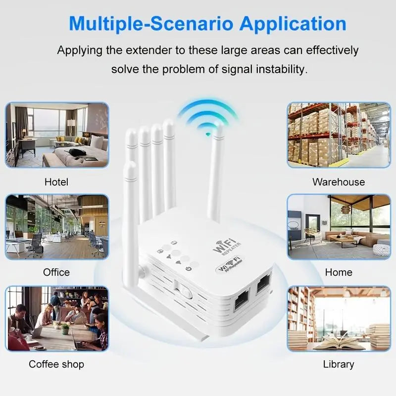 MUNBYN 2026 WiFi Range Extender - 1200Mbps Dual Band Repeater (5GHz/2.4GHz) WiFi Booster, Coverage Up to 10,000 Sq.Ft, Supports 50 Devices, Includes Ethernet Port for Home Use