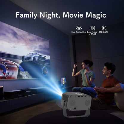 Summervibes2026 Upgraded Black Projector, Father’S Day Gift; Supports 4K/1280P HD; Bluetooth Projector with Built-In Speakers; Portable Mini Outdoor Movie Projector for Summer; Compatible with Laptops, Smartphones, Smart TV Sticks, Xbox, and PS5; Ideal Bi
