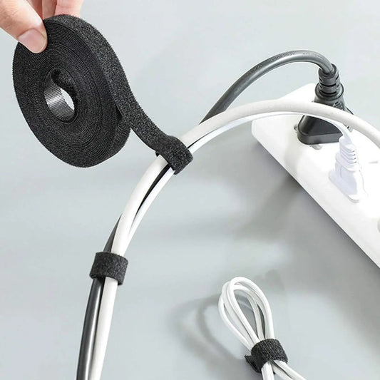 Multifunctional Velcro Cable Management Tape - Adjustable Data Cable Organizer for Desk Organization and Wire Management
