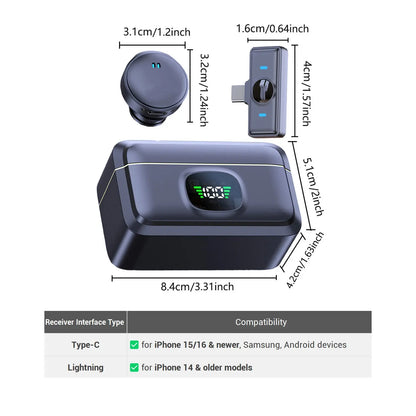 Professional Wireless Lavalier Microphone with Digital Display Charging Case for Video Recording, Teaching, Interviews, Podcasts, and Live Streaming