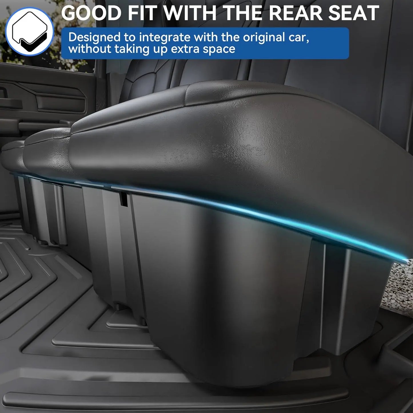 OEDRO Enhanced Under Seat Storage Box Compatible with 2019-2026 Chevy Silverado/GMC Sierra 1500 and 2020-2026 Silverado/Sierra 2500HD 3500HD Double Cab & Crew Cab, 2-In-1 Black Tool Box