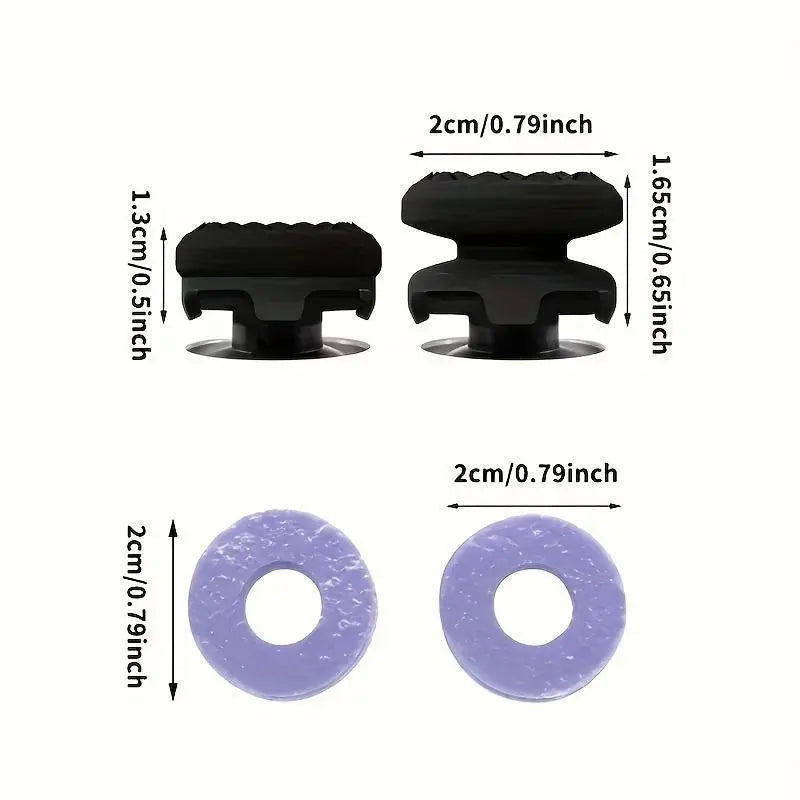 Precision Rings Thumbstick Aim Enhancement Kit for PlayStation 5 Controllers | Purple-Black Silicone Rubber Thumbsticks | 6-Piece Joystick Precision Rings for FPS Gaming