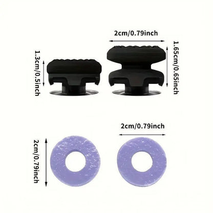 Precision Rings Thumbstick Aim Enhancement Kit for PlayStation 5 Controllers | Purple-Black Silicone Rubber Thumbsticks | 6-Piece Joystick Precision Rings for FPS Gaming