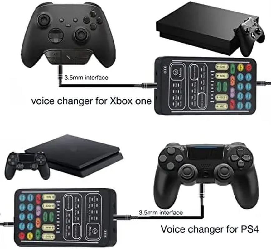 I9 Sound Converter with 16 Voice Modulations, 8 Fixed Sound Effects, and 10 Electronic Music Modes - Compatible with Apple, Android, PS4/PS5, Xbox, PC, and Laptop