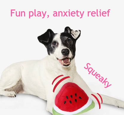 12-Piece Interactive Dog Toy Set, Plush Squeaky Toys for Small and Medium Dogs, Includes Chew Toys with Rope and Fruit-Shaped Treats, Ideal for Puppy Play and Birthday Gifts