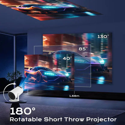 Hy300Pro+ Mini Projector with 290ANSI Lumens Auto Keystone Correction Dual-Band Wifi6 & Bluetooth 5.4 Android 14 1280X720P 4K Decode for Home Cinema Portable Movie Theater Gift - Audio 4K/1080P Support