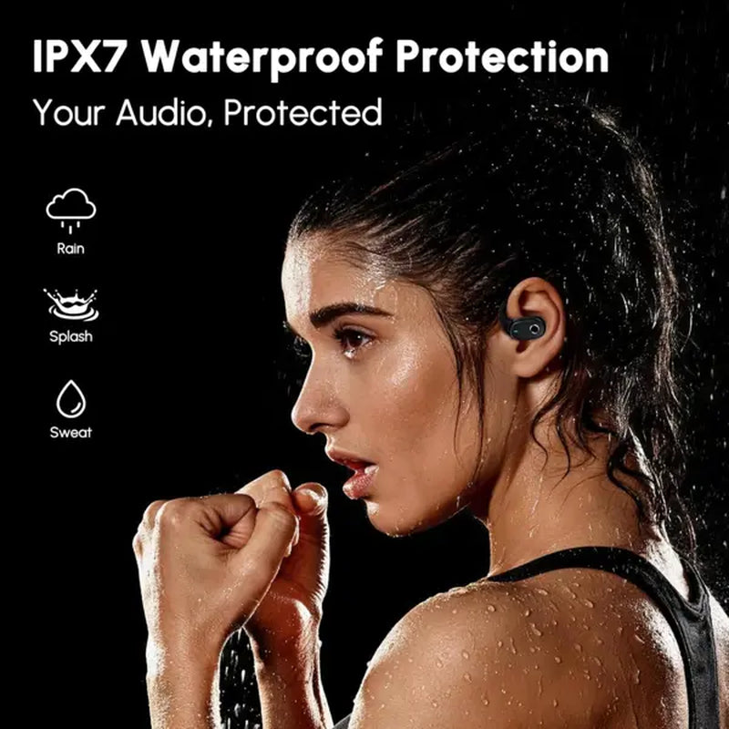 KOUO O1 Open-Ear Wireless Bluetooth 5.4 Headphones with LED HD Display, High-Fidelity Sound, IPX7 Waterproof - Ideal for Office, Sports, Studying, and Audio Calls