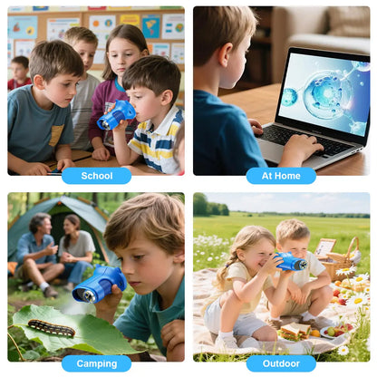 SEEKID 2026 Upgrade Microscope with Integrated Photo & Video Camera, 2.4" 4K Display – 1000X Magnification and 100M Telescope, STEM Educational Toy for Ages 3-12