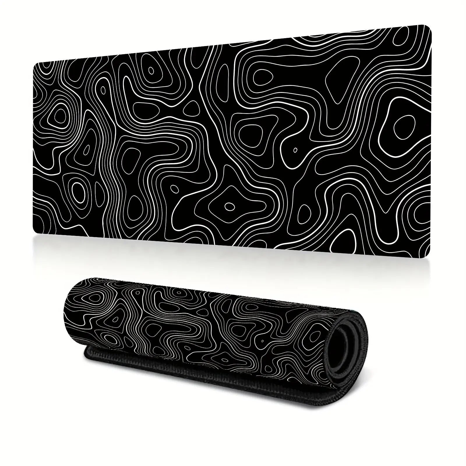 Line Pattern Cozy Gaming Mouse Pad, Large Size Mouse & Keyboard Mat with Stitched Edge, Non-Slip Desk Mat for Home Office, Non Slip Mousepad, Office Accessories