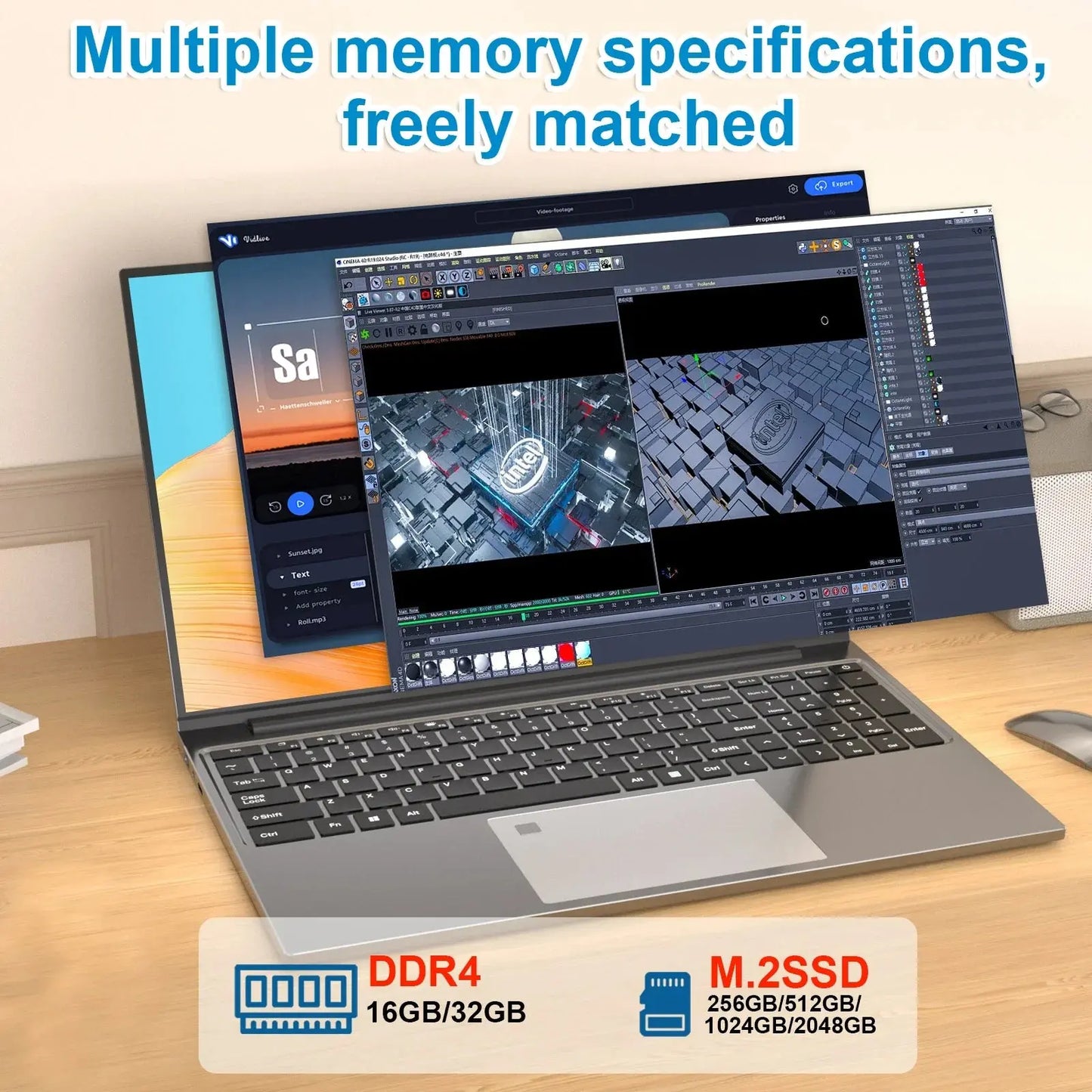 15.6" Portable Laptop with Intel Core i7-6500U, 32GB RAM, 2048GB SSD, 5000mAh Battery, Windows 11 Pro, and 3-Year Warranty