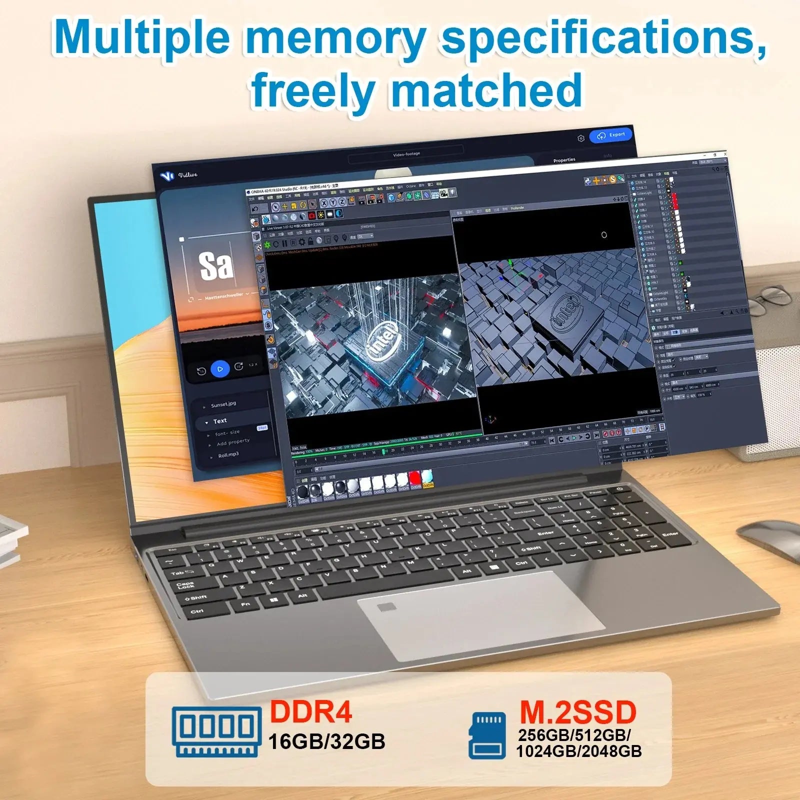 15.6" Portable Laptop with Intel Core i7-6500U, 32GB RAM, 2048GB SSD, 5000mAh Battery, Windows 11 Pro, and 3-Year Warranty