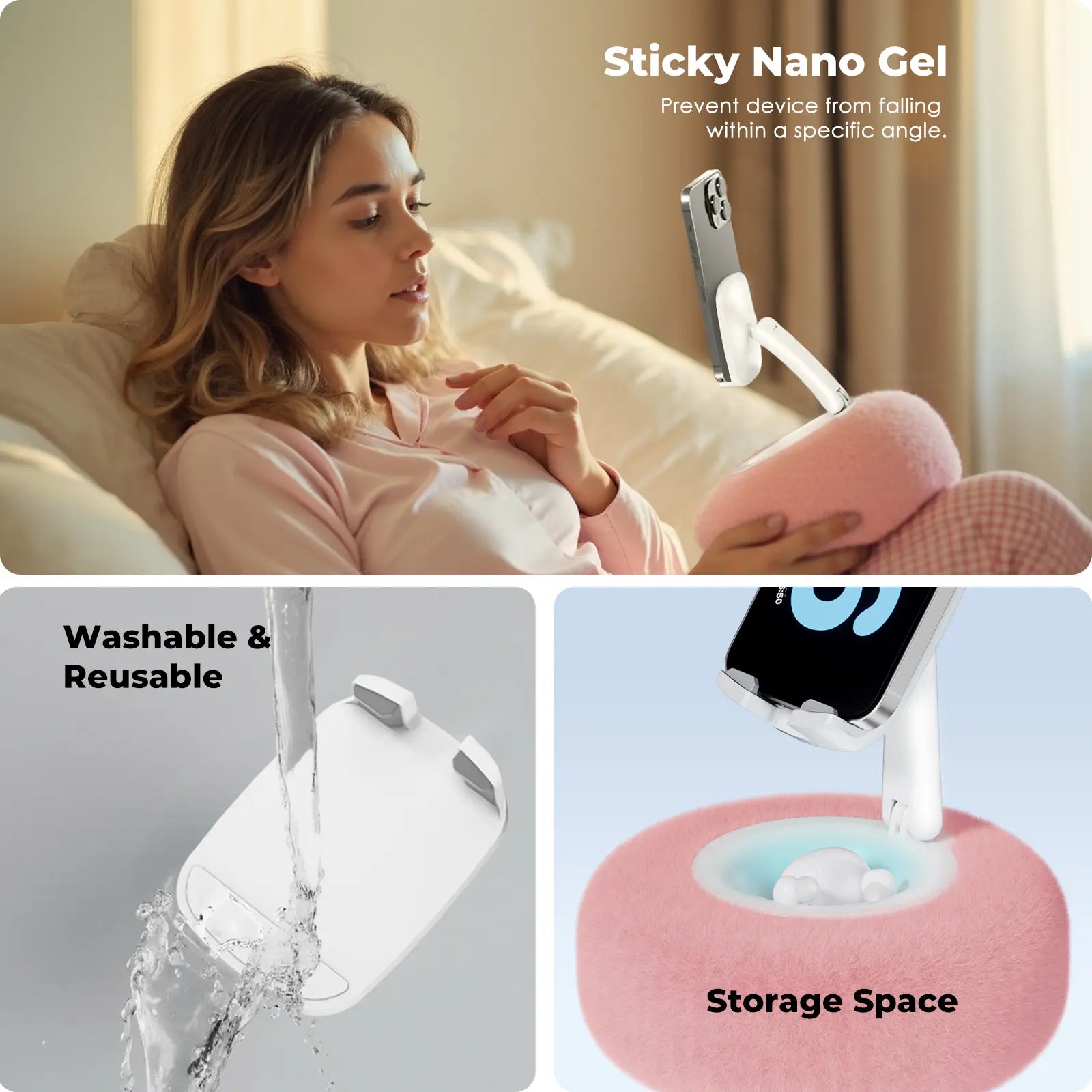Viozon Bed Phone Holder - Compatible with 3.5-11" Devices, Ideal for Reading and Watching Videos Hands-Free, Includes Pillow Stand and Kindle Accessories
