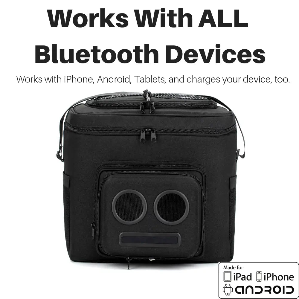 Super Real Cooler with Integrated 20-Watt Bluetooth Speakers for Outdoor Events, Compatible with iPhone and Android Devices, Rechargeable and Ideal for Parties, Festivals, Boating, and Beach Use
