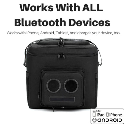Super Real Cooler with Integrated 20-Watt Bluetooth Speakers for Outdoor Events, Compatible with iPhone and Android Devices, Rechargeable and Ideal for Parties, Festivals, Boating, and Beach Use