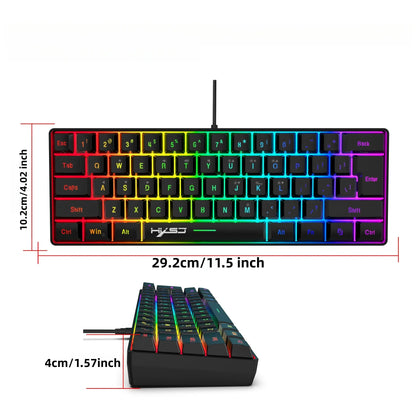 Gaming Keyboard & Mouse Combo - 61 Keys, Compact RGB Wired Keyboard Mouse, Ergonomic Design RGB Backlight Keyboard for PS4, Xbox, PC, Laptop, Mac, Mini, Keyboard, Gaming Setup Accessories