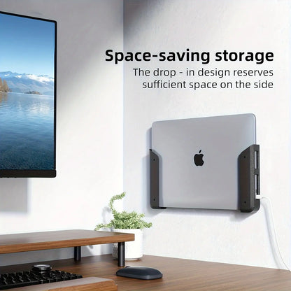 Under-Desk Laptop Mount Holder with Adhesive and Screws, 1.1"/28mm Thickness, Anti-Scratch Pads, Universal Compatibility for MacBooks, Surface Devices, Keyboards, Tablets, Switch, and More