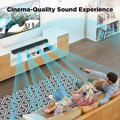 2-in-1 Wireless Sound Bar Speaker with Built-In Subwoofers for Smart TVs - Home Theater Audio System