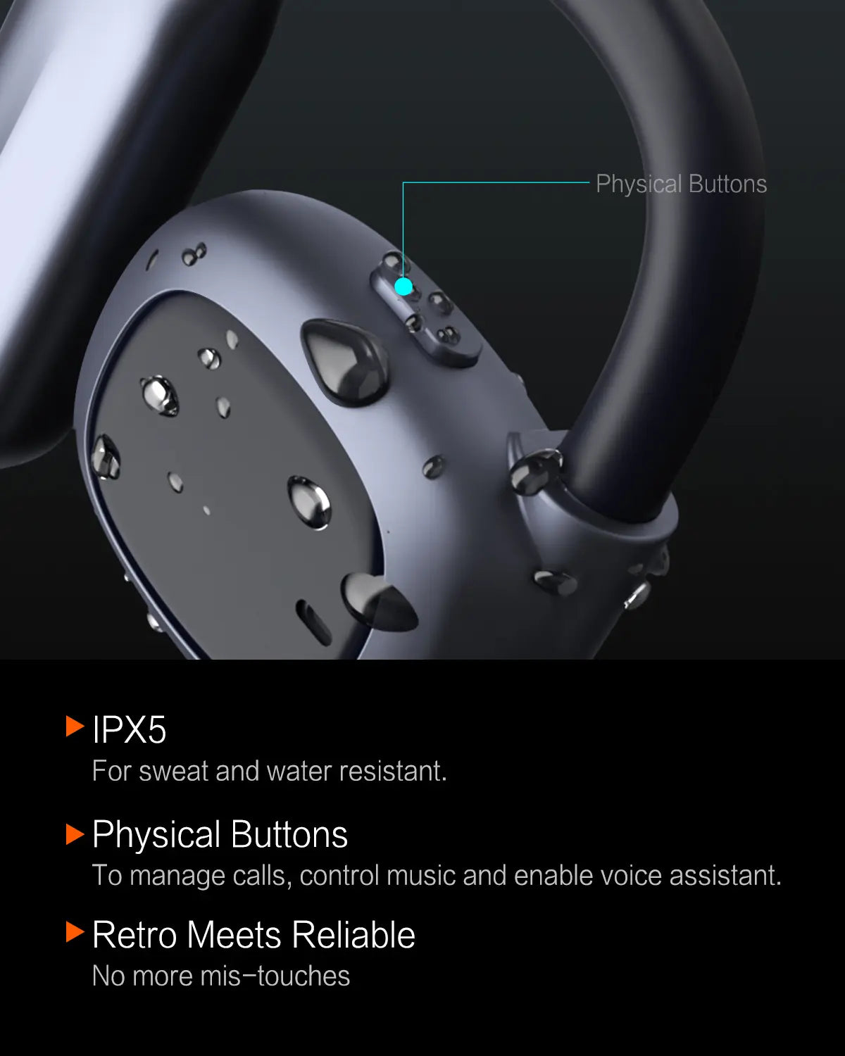 Open Ear Headphones with 80-Hour Playtime, Air Conduction Technology, Fast Charging, 16.2mm Hi-Fi Audio Drivers, Physical Controls, ENC Microphone, IPX5 Waterproof Rating, Bluetooth 5.4 - 2025 Upgrade for Fitness Use, Available in White and Black