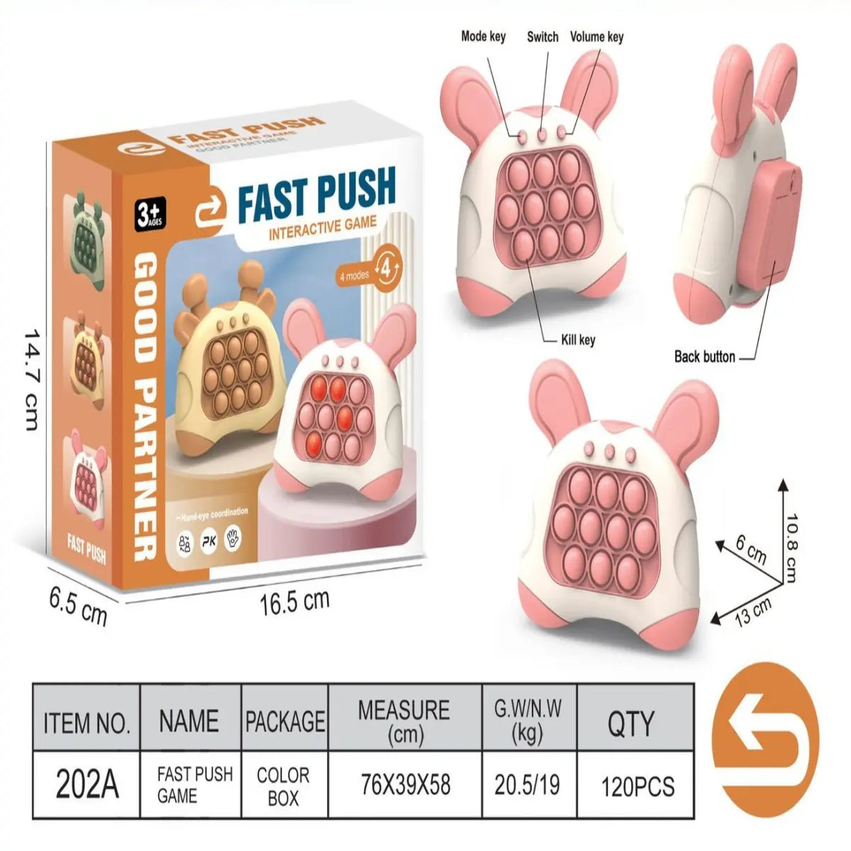 Quick Push Console with Instant Audio Feedback - Fast Target Game