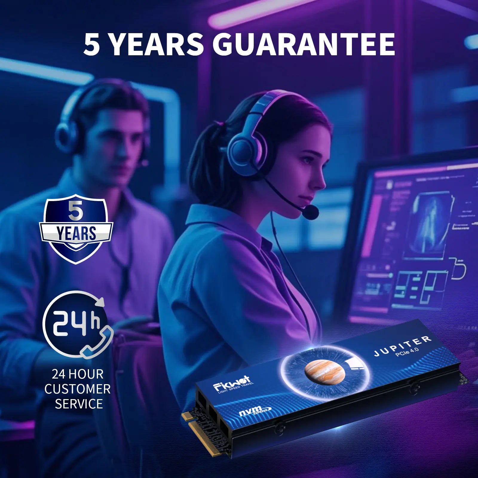 FIKWOT Internal Gaming SSD - M.2 2280 PCIe Gen 4x4 NVMe 3D NAND with High-Conductivity Graphite Heatsink, Available in 500GB, 1TB, 2TB, and 4TB, Up to 7300MB/s Read Speed, PS5-Compatible for Laptops and Desktops
