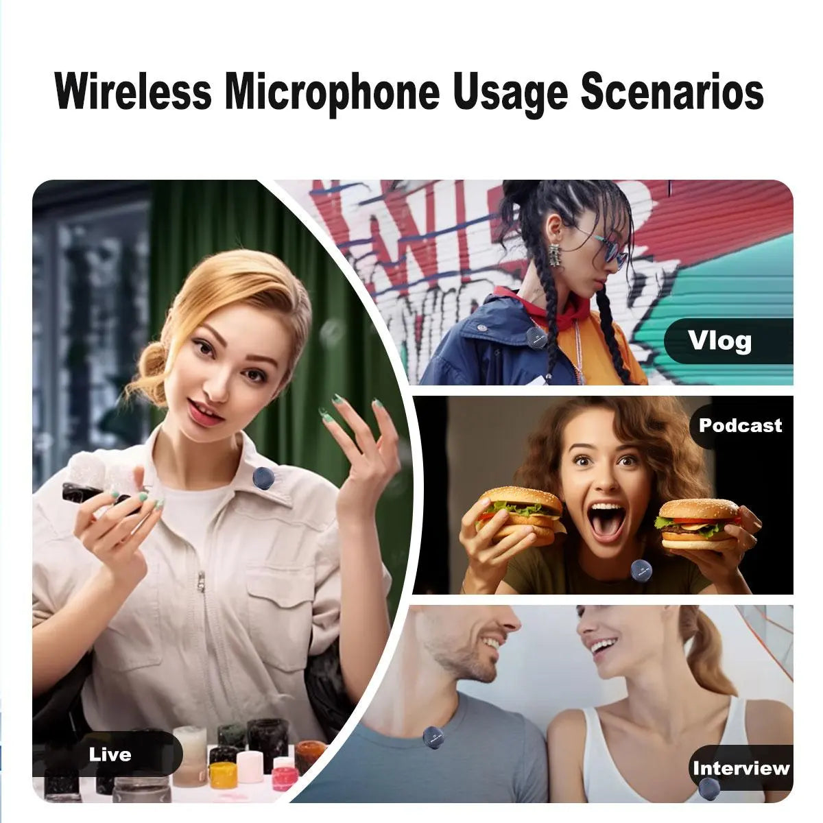 Professional Wireless Lavalier Microphone with Digital Display Charging Case for Video Recording, Teaching, Interviews, Podcasts, and Live Streaming