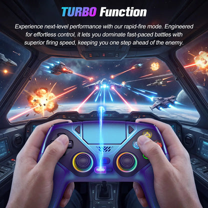 Wireless Gaming Controller Pro for PS5 with RGB LED Lighting – Turbo & Macro Programmable, Dual Vibration, Motion Sensing, Programmable Buttons, 1000mAh Fast-Charging, and Anti-Drift Calibration Guide by Summerwins