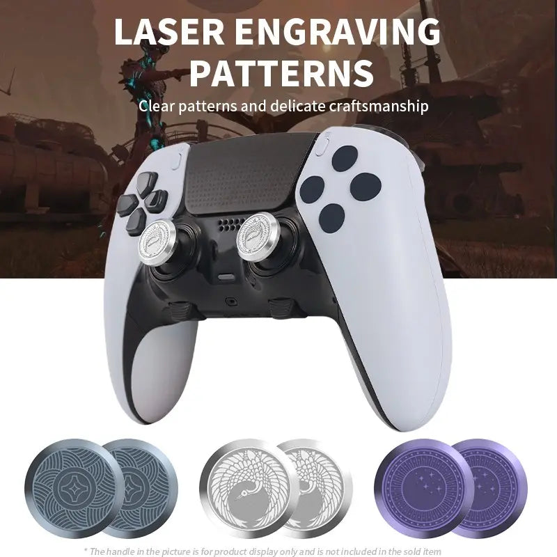 PS5 Edge Elite Wireless Game Controller with Metal Pattern Joystick and Premium Thumbstick Grips, Including Hardware Sliders and Accessories