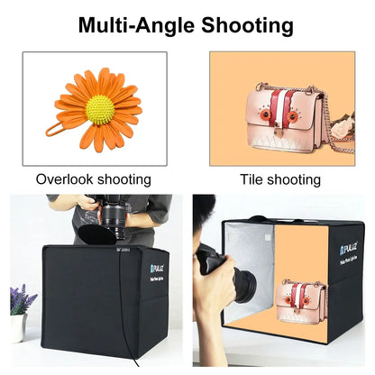PULUZ Portable Folding Studio (30x30x30 cm) with High Definition 97+ CRI LED Ring Light for Camera and Smartphone Photography