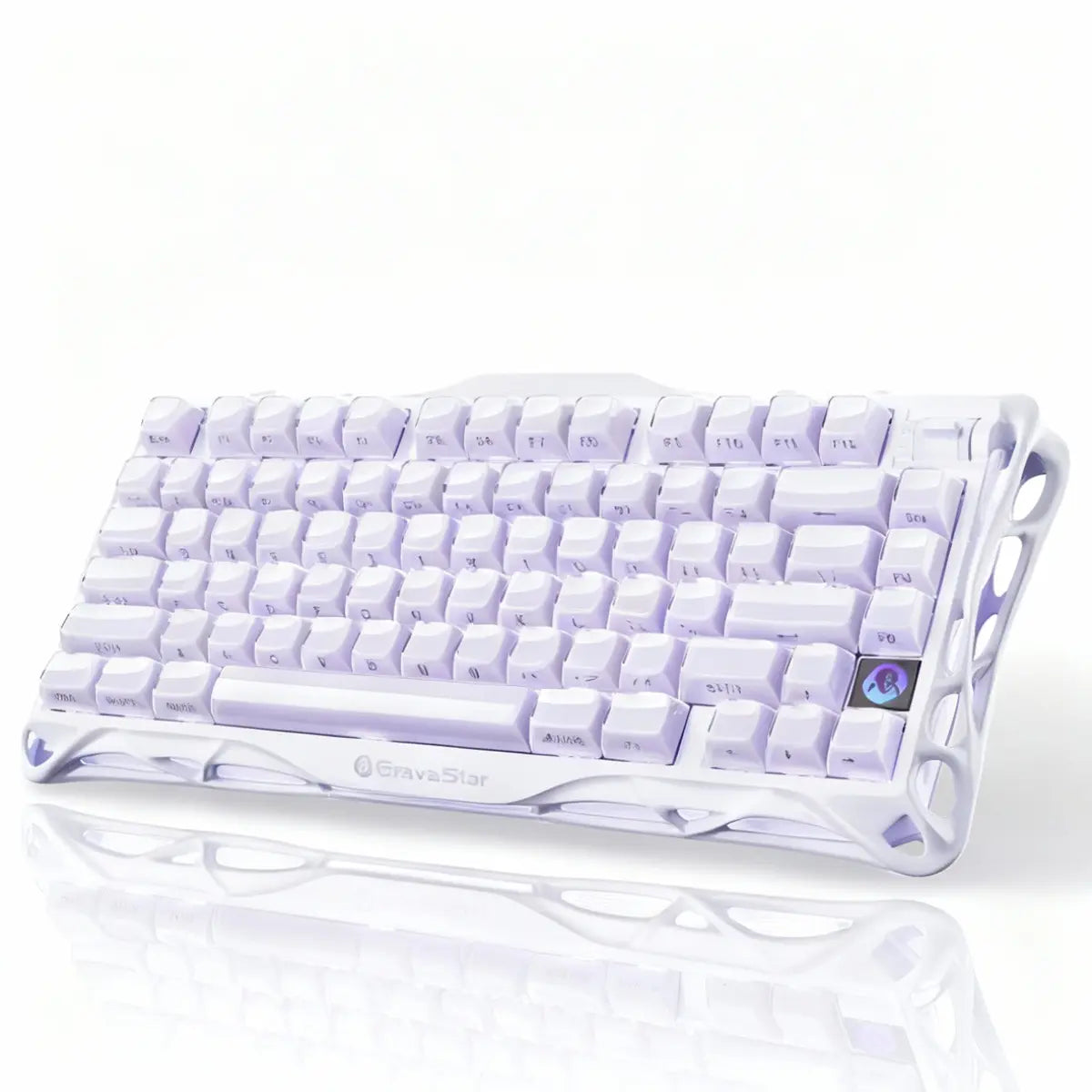 Gravastar Mercury K1 Wireless Mechanical Gaming Keyboard - Lavender Purple, Aluminum Alloy Design, Gasket Hot-Swap Sockets, Linear Switches, RGB Backlighting