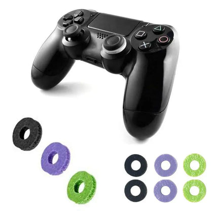 Precision Aim Boost Thumbstick Accessory Kit for PlayStation 5 and PlayStation 4 Controllers | Purple-Black Silicone Rubber Precision Rings (6 Pieces)