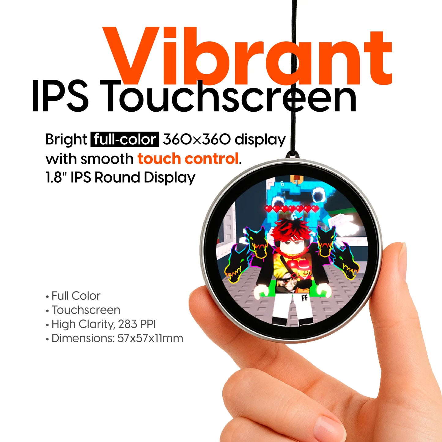 Beambox Customizable Smart Digital Display Badge with IPS Touchscreen, Bluetooth Connectivity, Photo and GIF Upload, 6-Hour Battery Life, AI-Generated Images, 360x360 Resolution for Personal Expression and Fashion