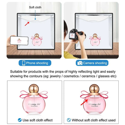 PULUZ Portable Folding Studio (30x30x30 cm) with High Definition 97+ CRI LED Ring Light for Camera and Smartphone Photography