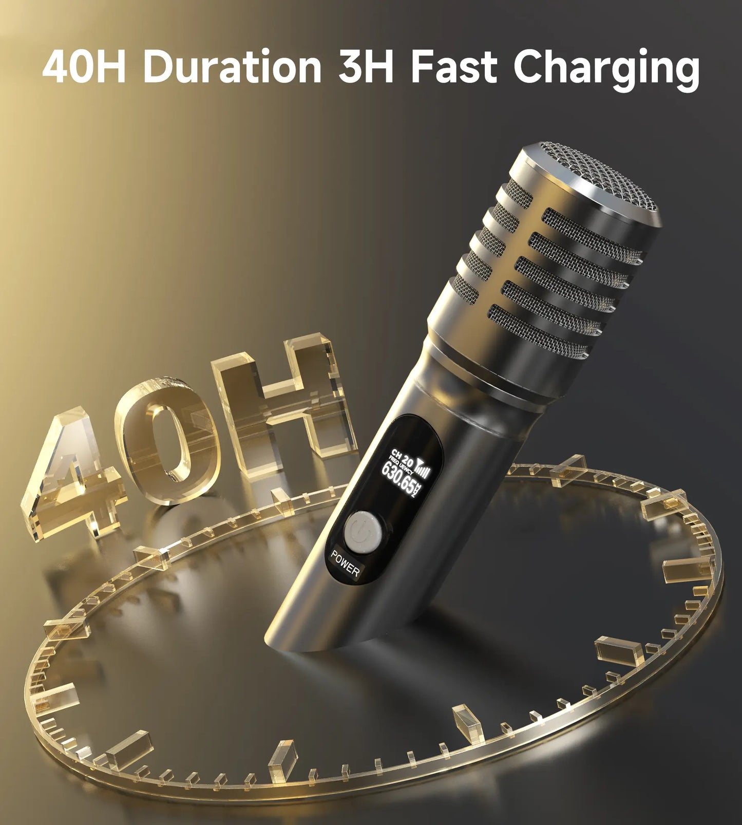 Professional Wireless Microphone System with One-to-One Chip Connection, Rechargeable Receiver, 40 Hours Battery Life, 200FT Range, Low Latency, Durable Metal Construction for Vocal Performance - Summerwins