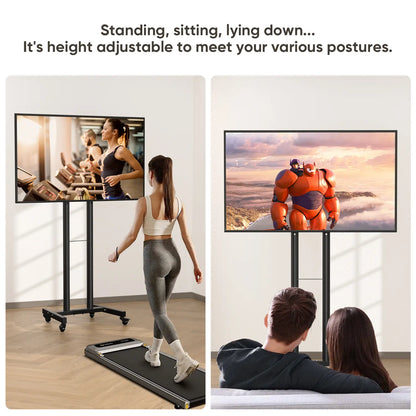 Mobile TV Stand for 23-65 Inch LCD/LED Flat-Panel and Curved TVs, 15° Tilt, Supports up to 88 lbs, Includes Laptop Holder, Portable with Rolling Base, Swivel Capability, Compatible with VESA Resolutions up to 400x400