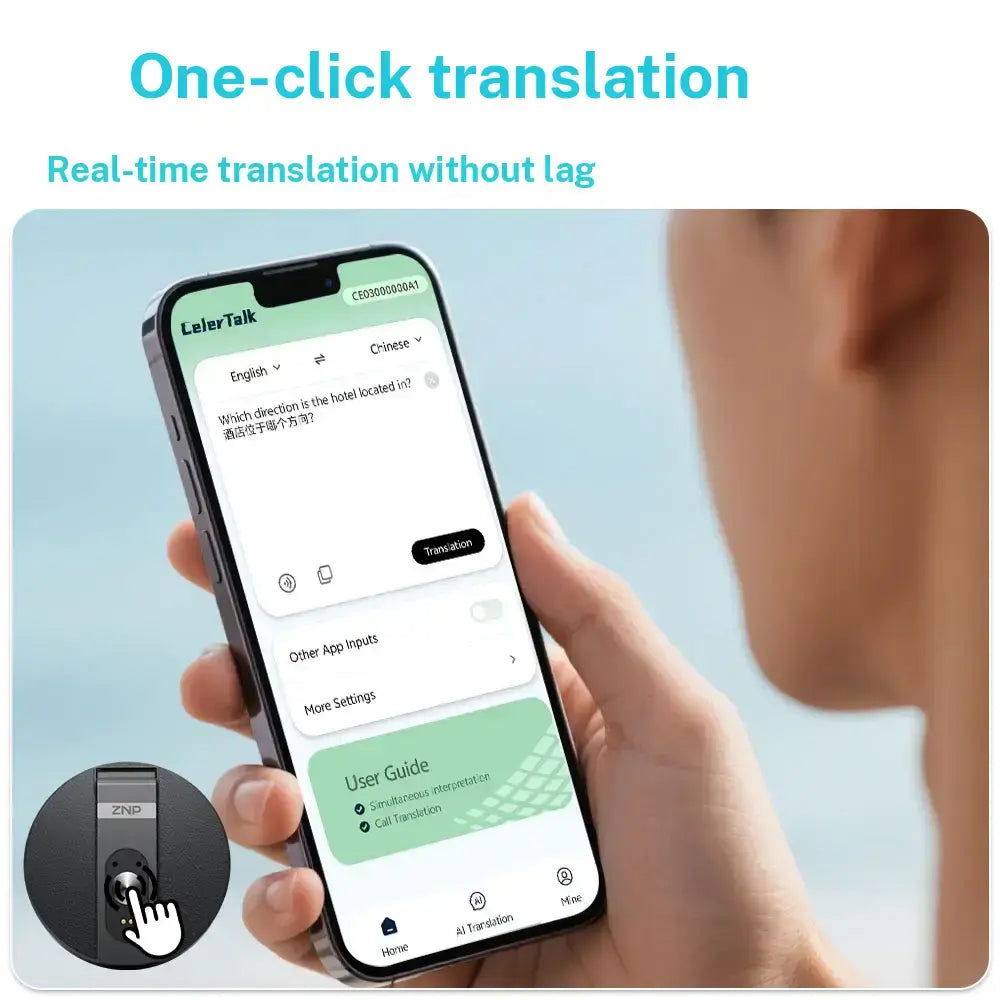 AI Voice Translator and Recorder with Real-Time Translation in 146+ Languages, Magnetic Phone Holder, and Support for Video and Voice Call Translation for Travel, Socializing, Lectures, Meetings, and Interviews