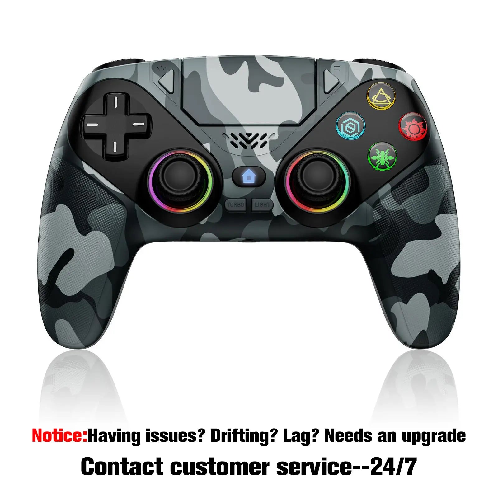Wireless Gaming Controller Pro for PS5 with RGB LED Lighting – Turbo & Macro Programmable, Dual Vibration, Motion Sensing, Programmable Buttons, 1000mAh Fast-Charging, and Anti-Drift Calibration Guide by Summerwins