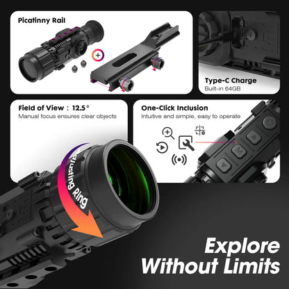 Clearview X350 Thermal Imaging Monocular with Real-Time Heat Detection and HD OLED Display for Outdoor Use