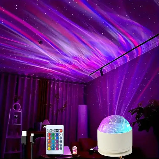 LED Projector Lamp with Remote Control, 1 Count USB Powered Color Changing round Spotlight with Infrared Sensor, Decorative Light for Bedroom, Wedding, Travel